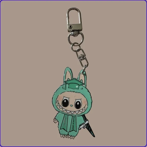 Labubu Green Character Keychain - Picture 2 of 6